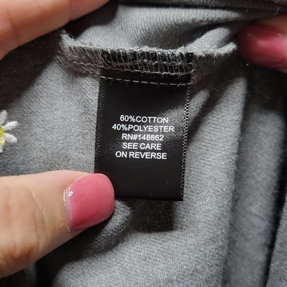 Torrid Grey Denim Daisy Embroidered Button Front Classic Fit Shirt Size 1/US XL - Picture 6 of 7